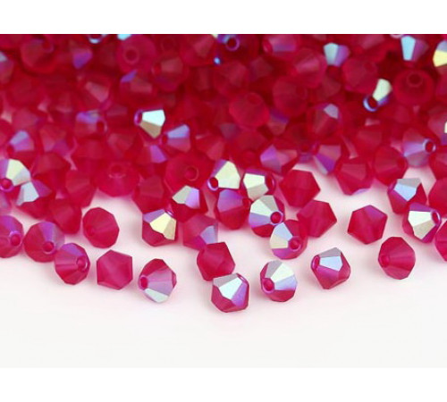 Биконусы Preciosa Fuchsia AB Matt 4 mm