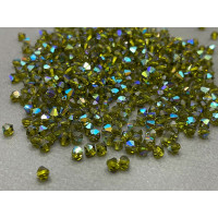 Биконусы Preciosa Olivine AB 5 мм (12 шт)
