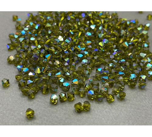 Биконусы Preciosa Olivine AB 3 mm
