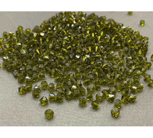 Биконусы Preciosa Olivine 5 мм (12 шт)