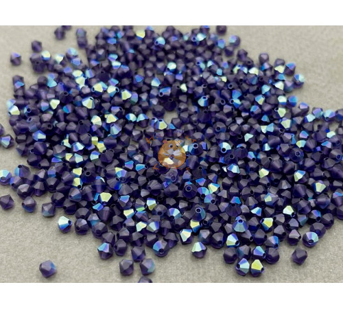 Биконусы Preciosa Deep Tanzanite AB Matt 4 mm