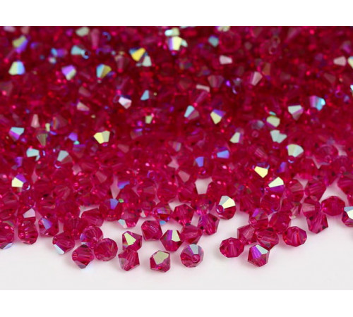 Биконусы Preciosa Fuchsia AB 4 mm