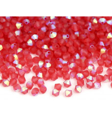 Биконусы Preciosa Indian Pink AB Matte 4 mm