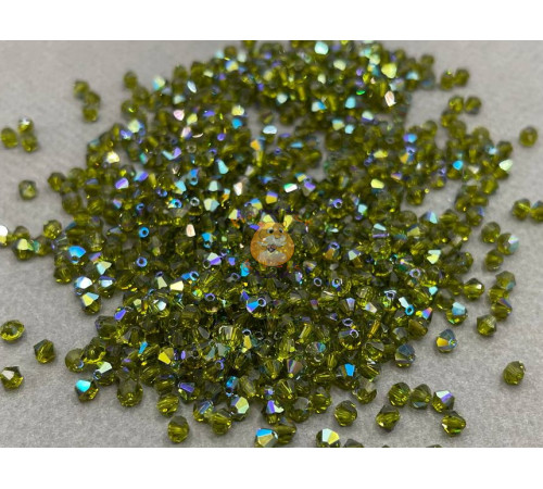 Биконусы Preciosa Olivine AB 4 mm
