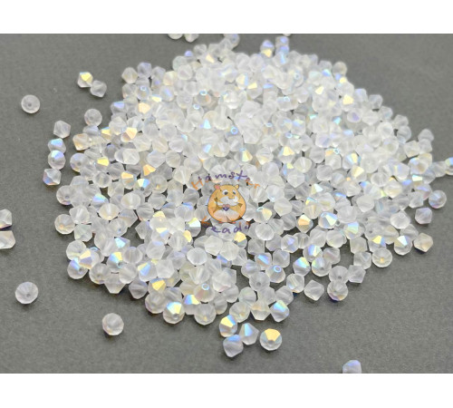 Биконусы Preciosa Crystal AB Matt 3 mm