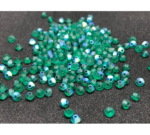Биконусы Preciosa Emerald AB Matte 3 mm
