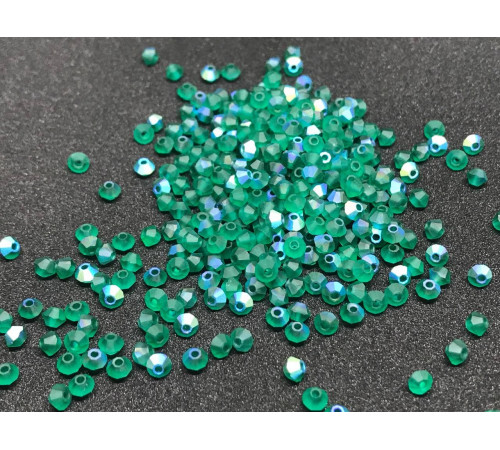 Биконусы Preciosa Emerald AB Matte 3 mm