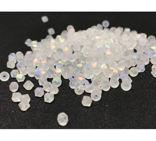 Биконусы Preciosa Crystal AB Matt 4 mm