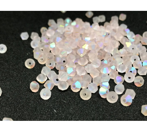 Биконусы Preciosa Light  Rose AB Matt 4 mm