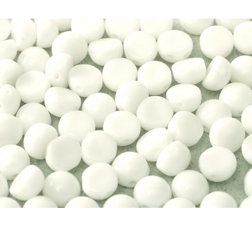 Бусины Кабошон Chalk White 2-hole beads 6 мм / 10 шт