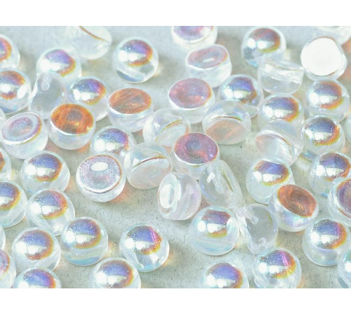 Бусины Кабошон Crystal Full AB 2-hole beads 6 мм / 10 шт