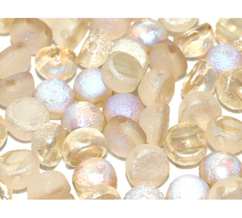 Бусины Кабошон Crystal Etched Lemon Rainbow 2-hole beads 6 мм / 10 шт