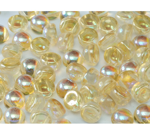 Бусины Кабошон Crystal Yellow Rainbow 2-hole beads 6 мм / 10 шт