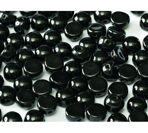 Бусины Кабошон Jet 2-hole beads 6 мм / 10 шт