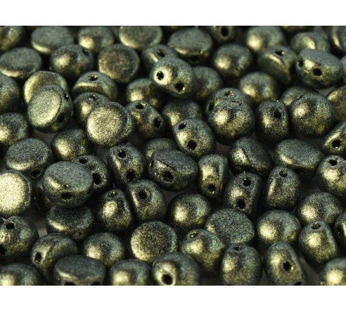 Бусины Кабошон Jet Polychrome Chameleon Dark Olivine 2-hole beads 6 мм / 10 шт