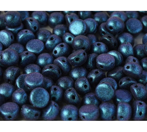 Бусины Кабошон Jet Polychrome Chameleon Dark Capri Blue 2-hole beads 6 мм / 10 шт