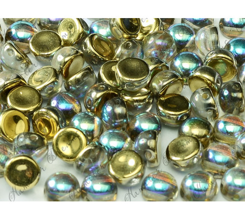 Бусины Кабошон Crystal Golden Rainbow 2-hole beads 6 мм / 10 шт