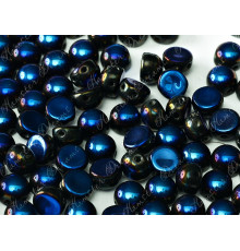 Бусины Кабошон Jet Full Azuro 2-hole beads 6 мм / 10 шт