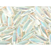 Бусины Кинжалы Crystal AB 2-hole Glass Daggers beads 5x16 мм/ 10 шт
