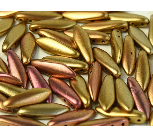 Бусины Кинжалы Metallic Mix 2-hole Glass Daggers beads 5x16 мм/ 10 шт