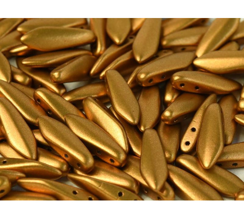 Бусины Кинжалы Brass Gold 2-hole Glass Daggers beads 5x16 мм/ 10 шт