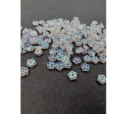 Бусины Незабудки Crystal AB Forget Me Not 5 мм/ 3 г