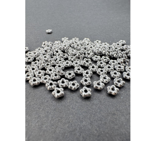 Бусины Незабудки Aluminium Silver Forget Me Not 5 мм/ 3 г