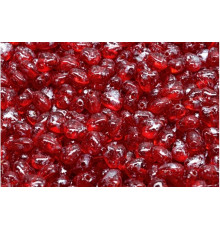Чешские стеклянные бусины Сердце Silver Splash Ruby Heart Beads 6x6mm