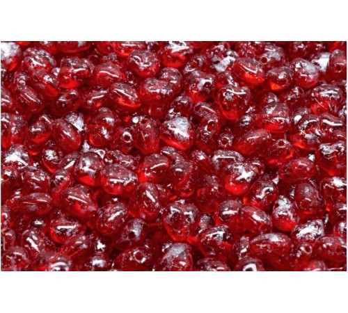 Чешские стеклянные бусины Сердце Silver Splash Ruby Heart Beads 6x6mm
