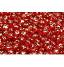 Чешские стеклянные бусины Сердце Gold Splash Ruby Heart Beads 6x6mm