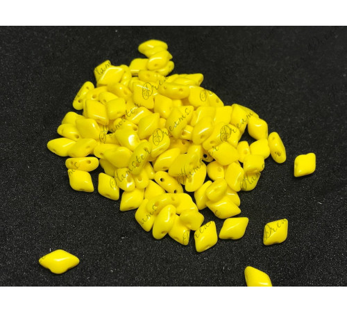 Чешские бусины MATUBO Gemduo Lemon Glass beads 2-hole 8x5 mm 