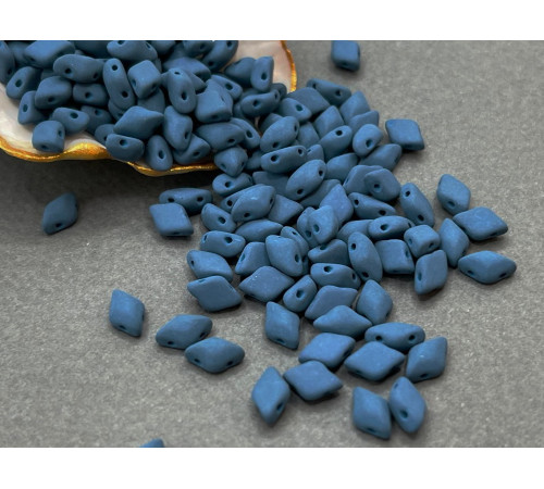 Чешские бусины MATUBO Gemduo Dark Teal Matte Velvet Glass beads 2-hole 8x5 mm 