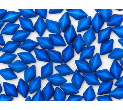Чешские бусины MATUBO Gemduo Metalust Crown Blue Matt Glass beads 2-hole 8x5 mm 