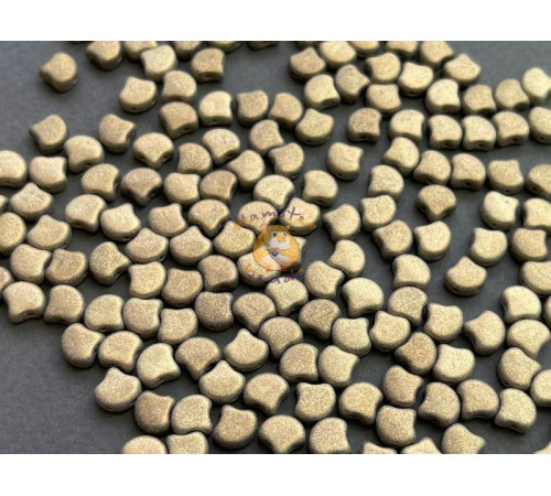 Чешские бусины MATUBO Ginko Metallic Suede Gold 7,5x7,5 мм/ 10 шт 