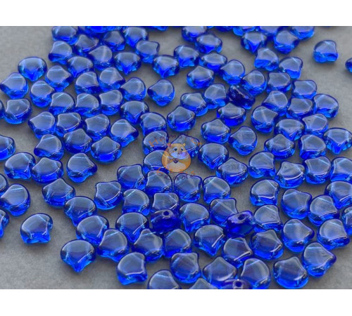Чешские бусины MATUBO Ginko Sapphire 7,5x7,5 мм/ 10 шт 