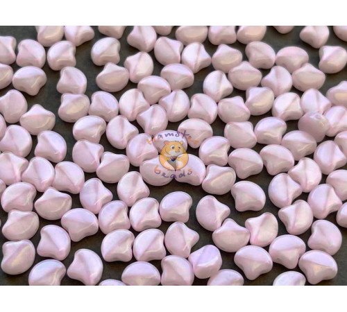 Чешские бусины MATUBO Ginko Pink Opal 7,5x7,5 мм/ 10 шт 