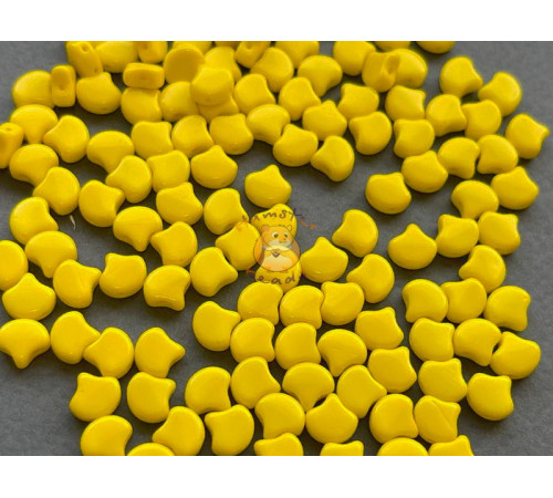 Чешские бусины MATUBO Ginko Lemon 7,5x7,5 мм/ 10 шт 