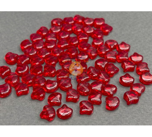 Чешские бусины MATUBO Ginko Ruby 7,5x7,5 мм/ 10 шт 