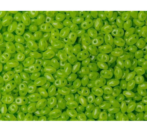 Чешские бусины MATUBO Miniduo Green Opal 2-hole 2x4 мм/ 3г 