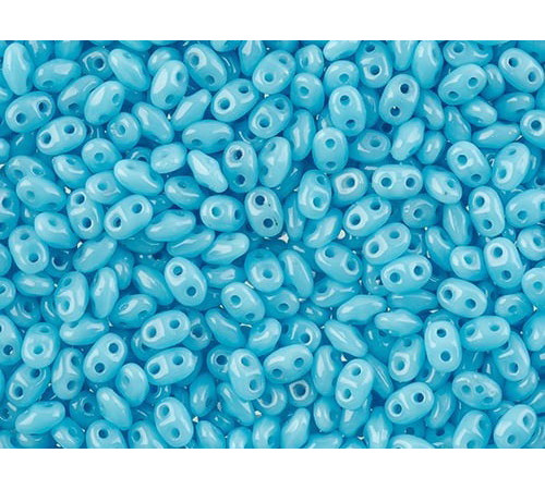 Чешские бусины MATUBO Miniduo Opaque Turquoise Blue 2-hole 2x4 мм/ 3г 
