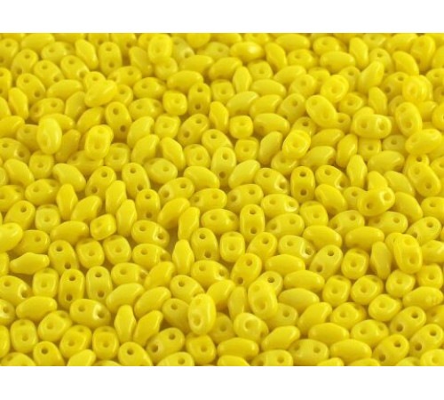 Чешские бусины MATUBO Miniduo Opaque Yellow 2-hole 2x4 мм/ 3г 