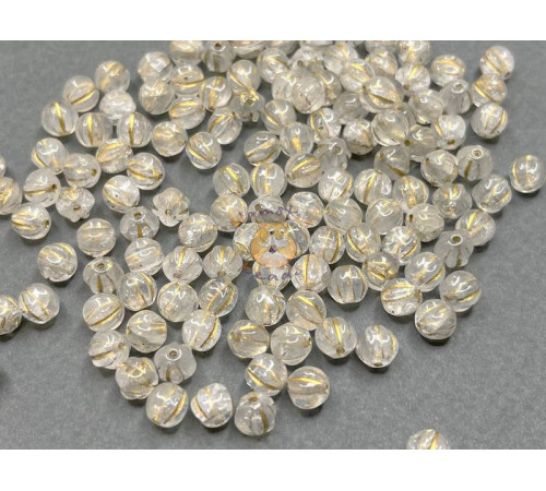 Чешские бусины Дыня Crystal Gold Fired 6 мм/ (10 шт)