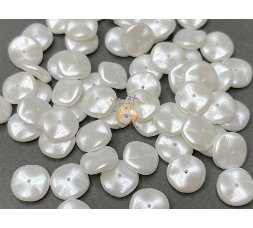 Чешские бусины Диск Alabaster Pearl Shine 12 мм/ (1 шт)