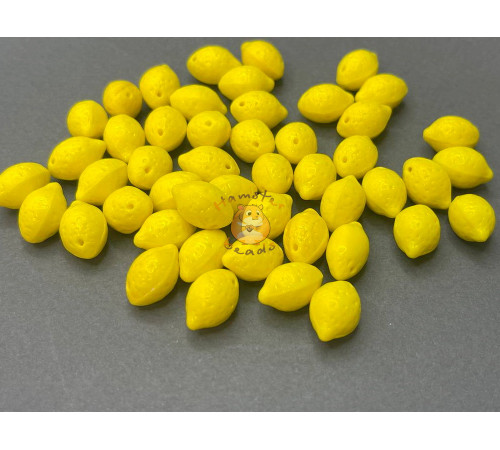 Чешские бусины Лимон Opaque Yellow 10x14 мм/ (1 шт)