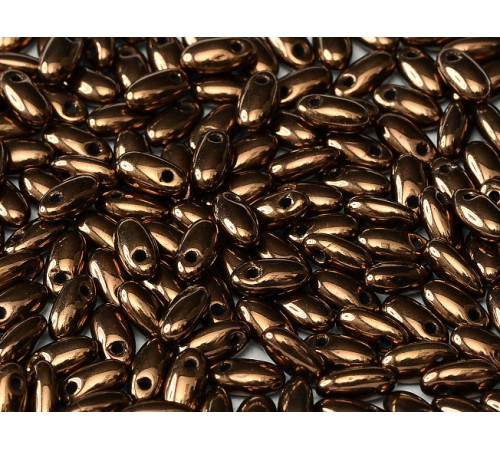 Бусины Рис Jet Bronze Rizo Glass beads 2,5 x 6 mm 