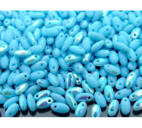 Бусины Рис Turquoise AB Rizo Glass beads 2,5 x 6 mm 