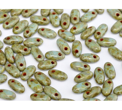 Бусины Рис Turquoise Dark Travertin Rizo Glass beads 2,5 x 6 mm 