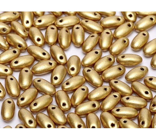 Чешские бусины Рис Aztec Gold Rizo Glass beads 2,5 x 6 mm 
