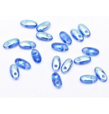 Чешские бусины Рис Sapphire AB Rizo Glass beads 2,5 x 6 mm 