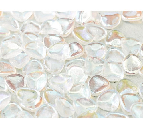 Чешские стеклянные бусины Лепестки Crystal AB Rose Petals Glass beads 8 x 7 mm 